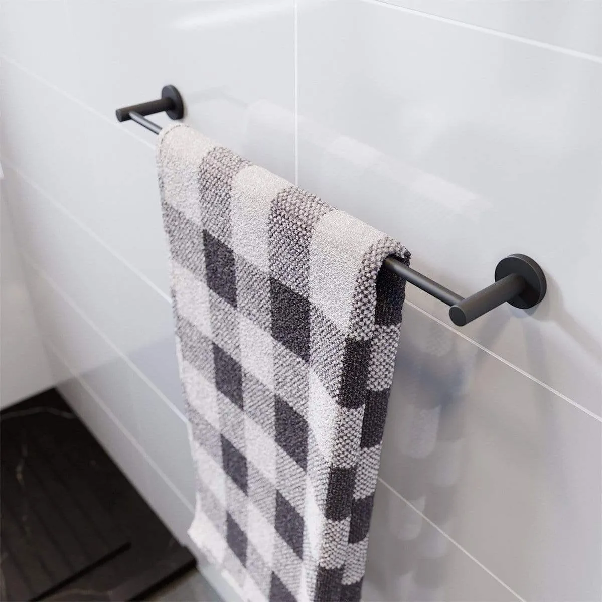 Black Towel Rail Bathroom Towel Rack Wall Mounted Stainless Steel