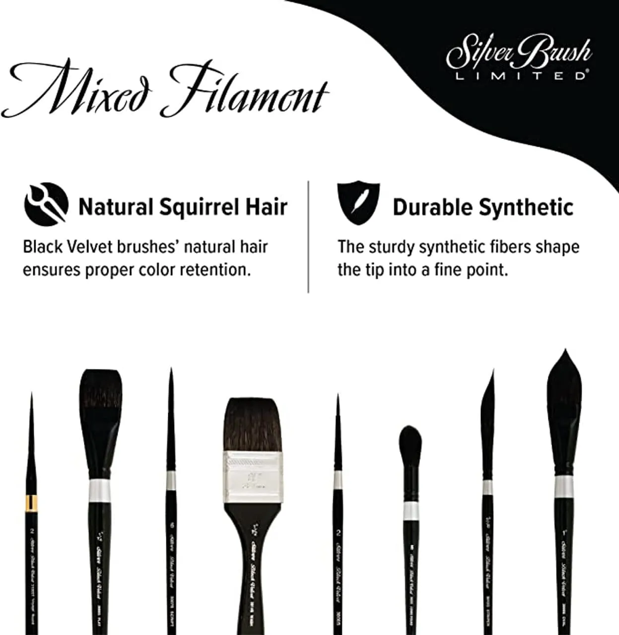 Black Velvet® Script Liner Short Handled Brush - Size 1