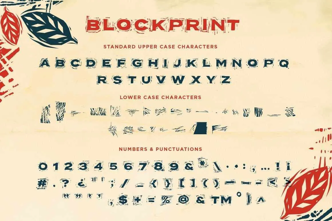 Blockprint Font & Brush Pack for Adobe Illustrator and Adobe Photoshop