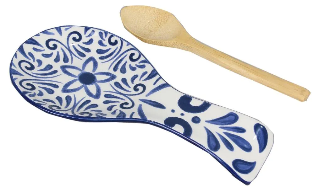 Blue Talavera Ceramic Spoon Rest