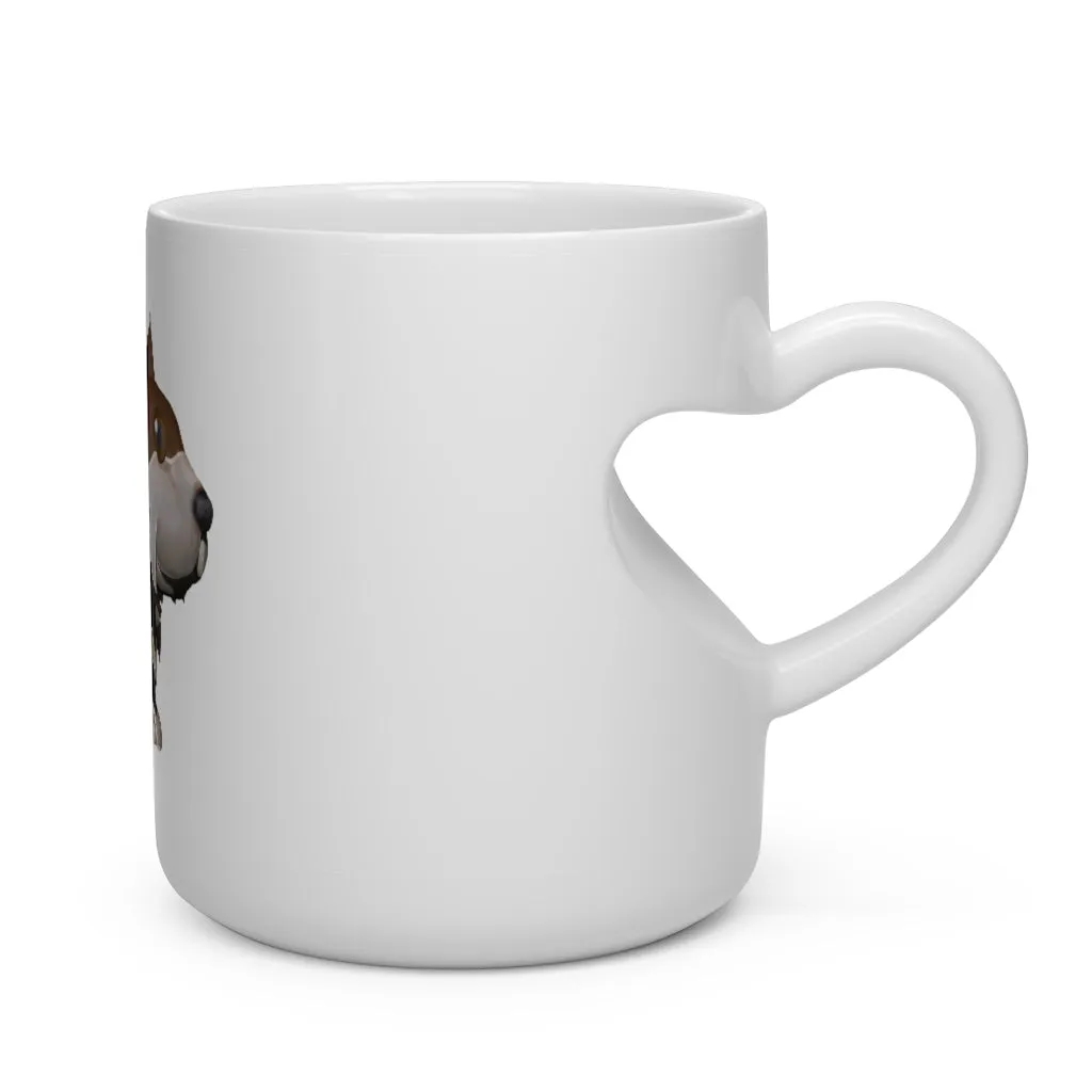 Brown Dog Heart Shape Mug