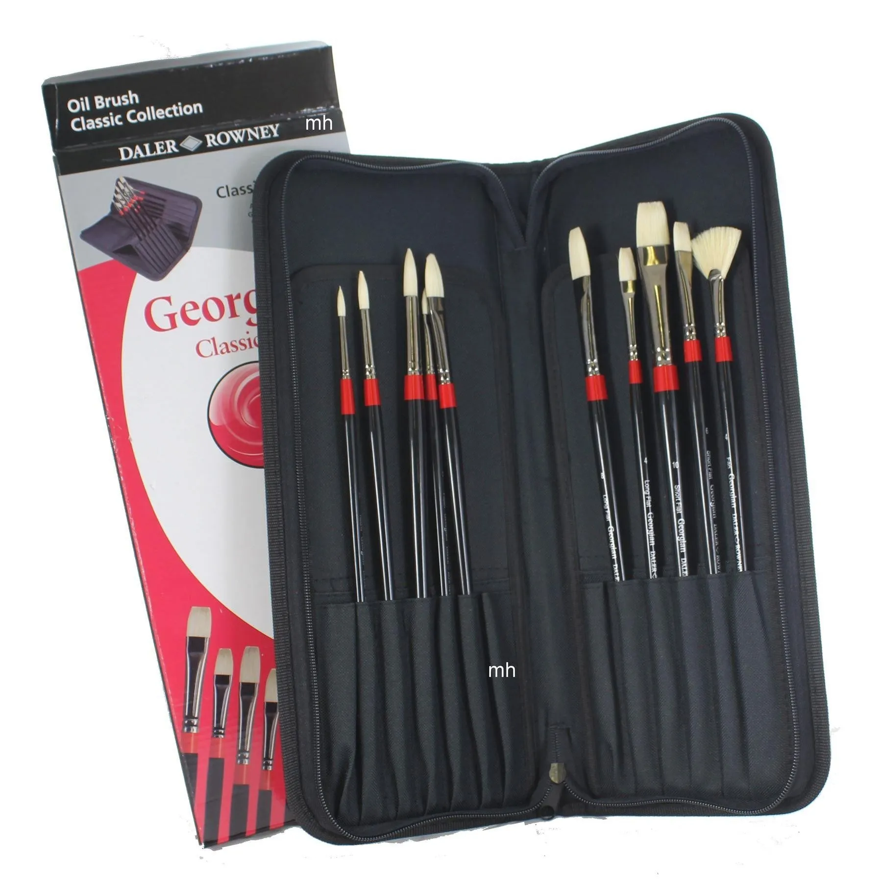 Brush Georgian Classic Zip Case 10 Brush Long Handle