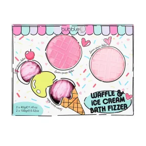 Bubble T Cosmetics Waffle & Ice Cream Bath Bomb Gift Set - Set of 4