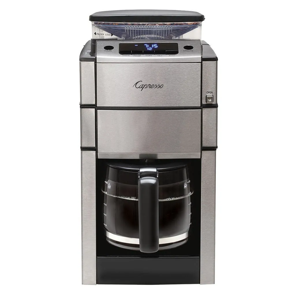 Capresso CoffeeTEAM PRO Plus Glass Coffee Maker with Grinder