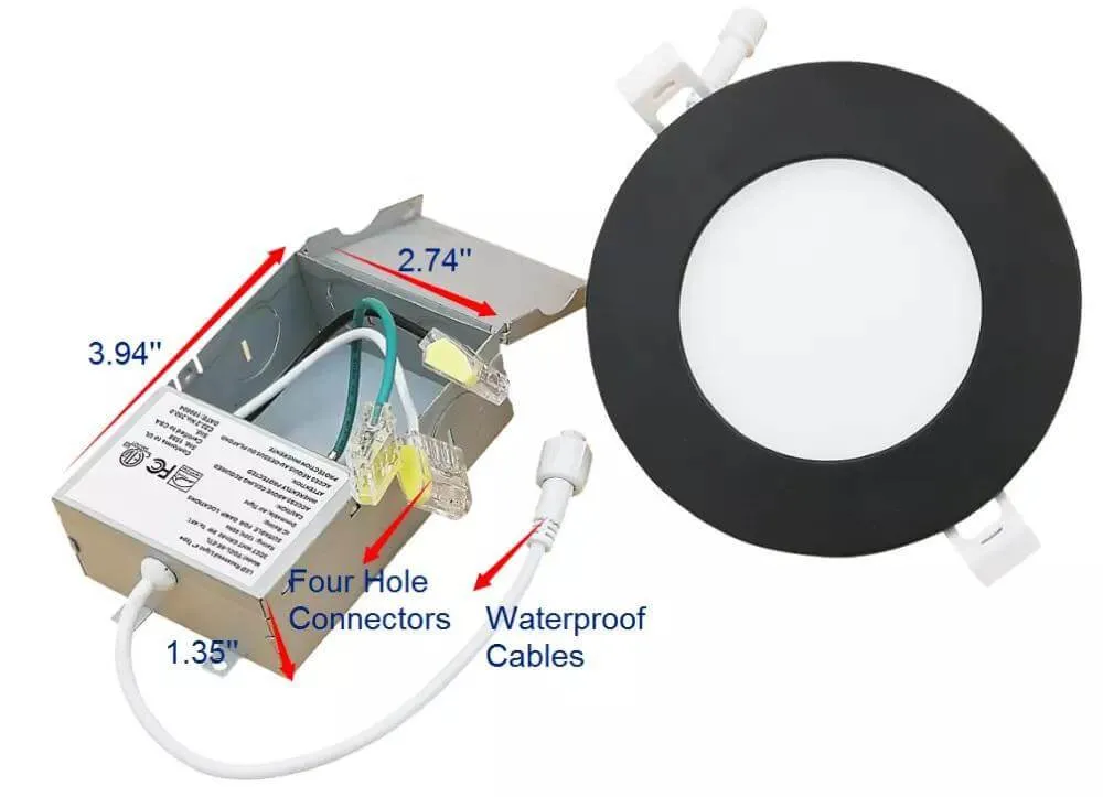 (CASE OF 24) Ultra Thin ROUND 6in 12w 5CCT SWITCHABLE (2700K/3000K/3500K/4000K/5000K) Dimmable