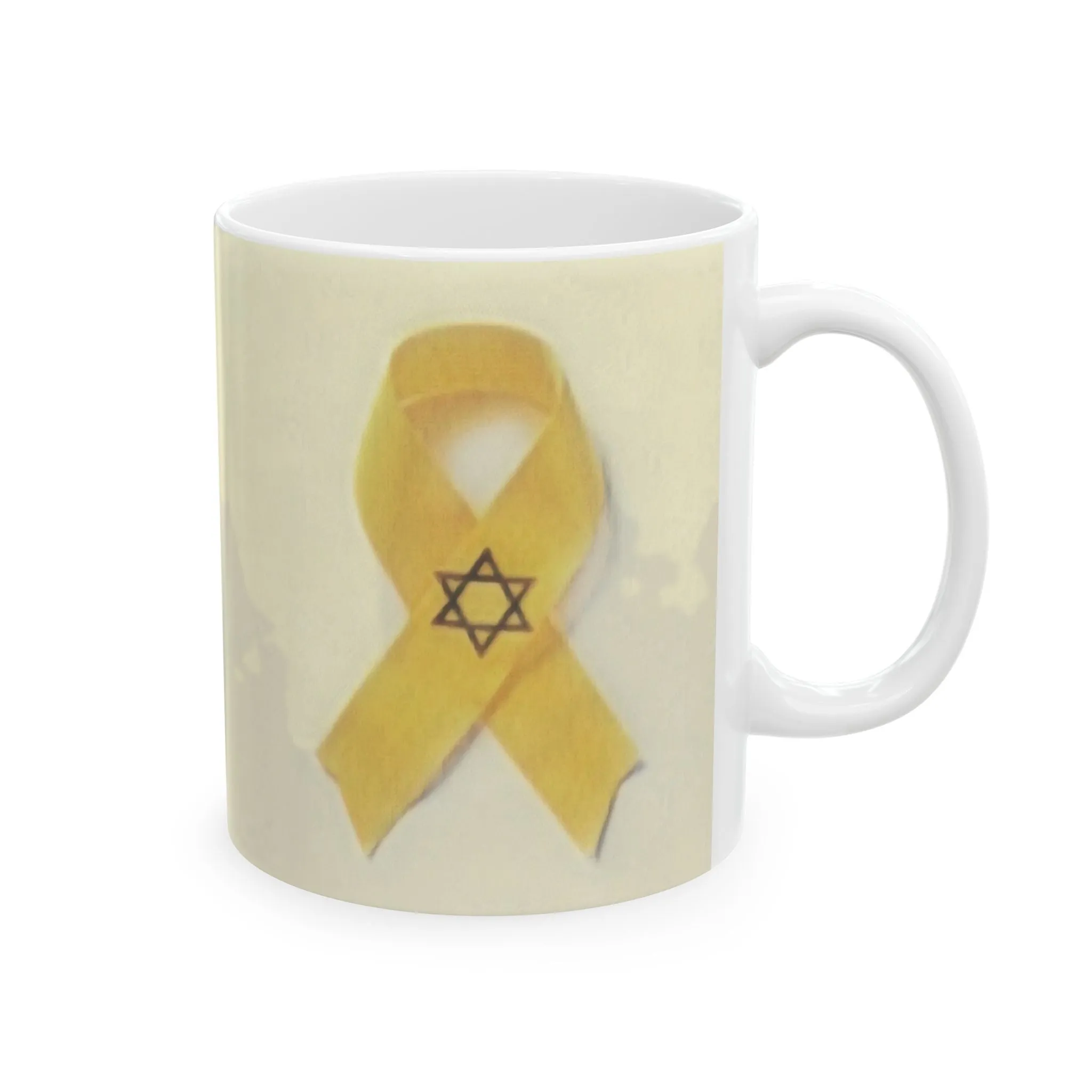 Ceramic Mug - Unbroken Hope Yellow Ribbon Star of David Design