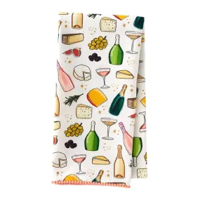 Champagne and Cheese Tea Towel