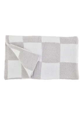 Chenille Checkered Blanket GY by Mud Pie