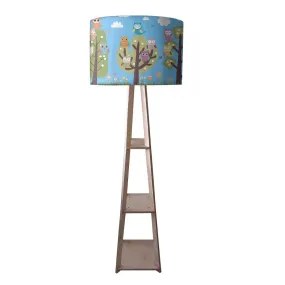 Children Standing Wooden Tripod Light Lamps- Owl and Tree