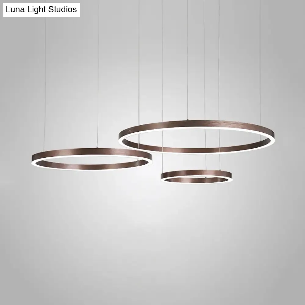 Contemporary Acrylic Shade Round Chandelier Pendant Ceiling Light - Warm/White Glow