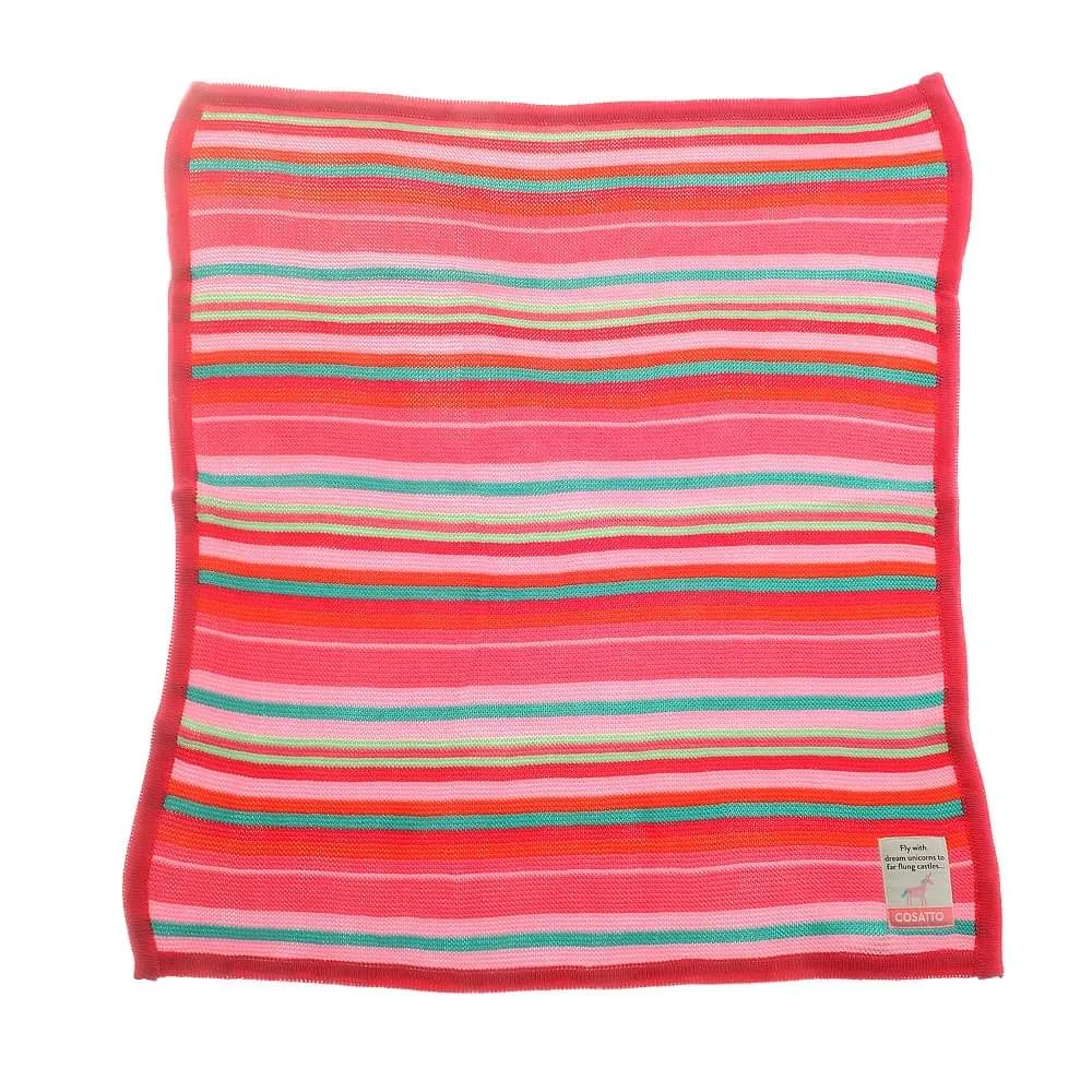 Cosatto Knitted Stripe Blanket – Pinks