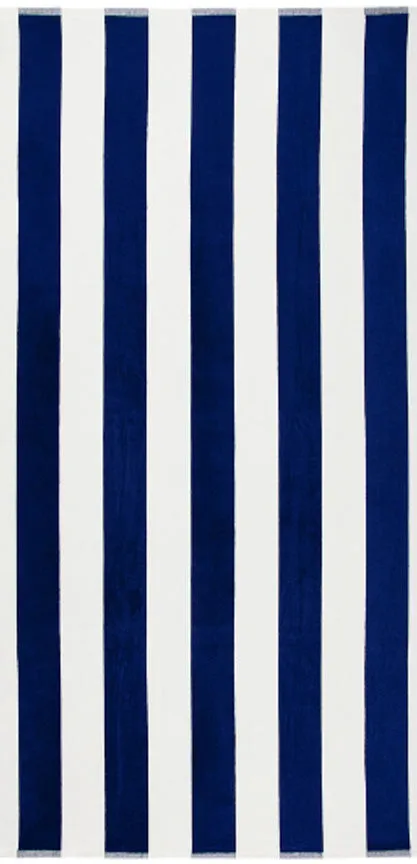 Cotton Velour Cabana Stripe Beach Towel 30" x 60"