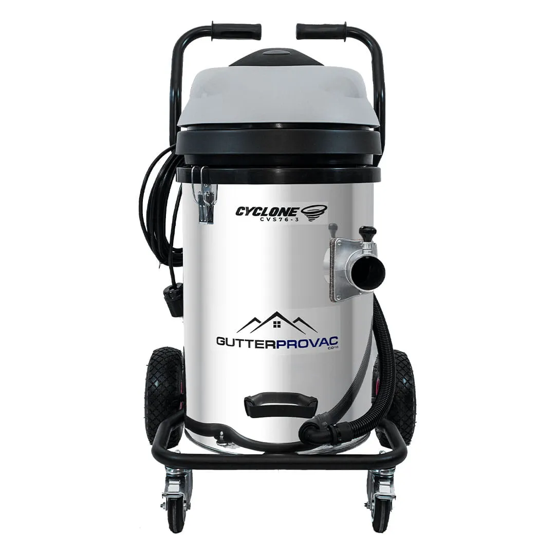 Cyclone II 3600W Stainless Steel 20 Gallon Tank Commercial Gutter Vacuum