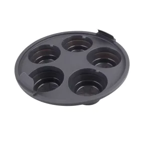 Daily Bake Silicone Round Collapsible Air Fryer 5 Cup Muffin Pan