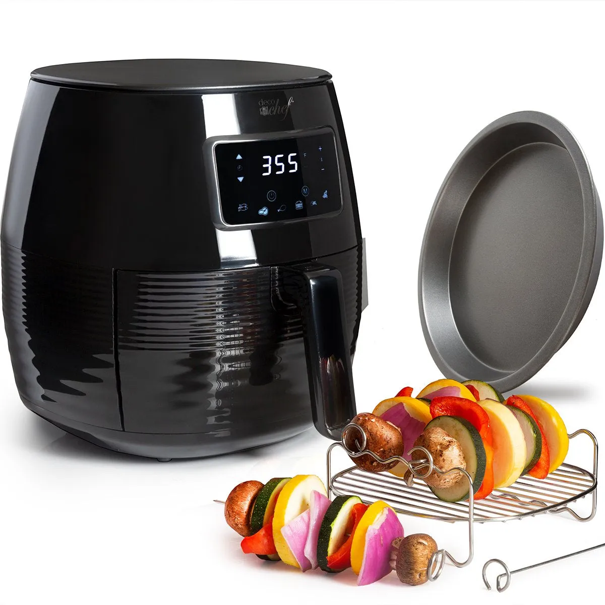 Deco Chef Digital 5.8QT Electric Air Fryer - Healthier & Faster Cooking - Black