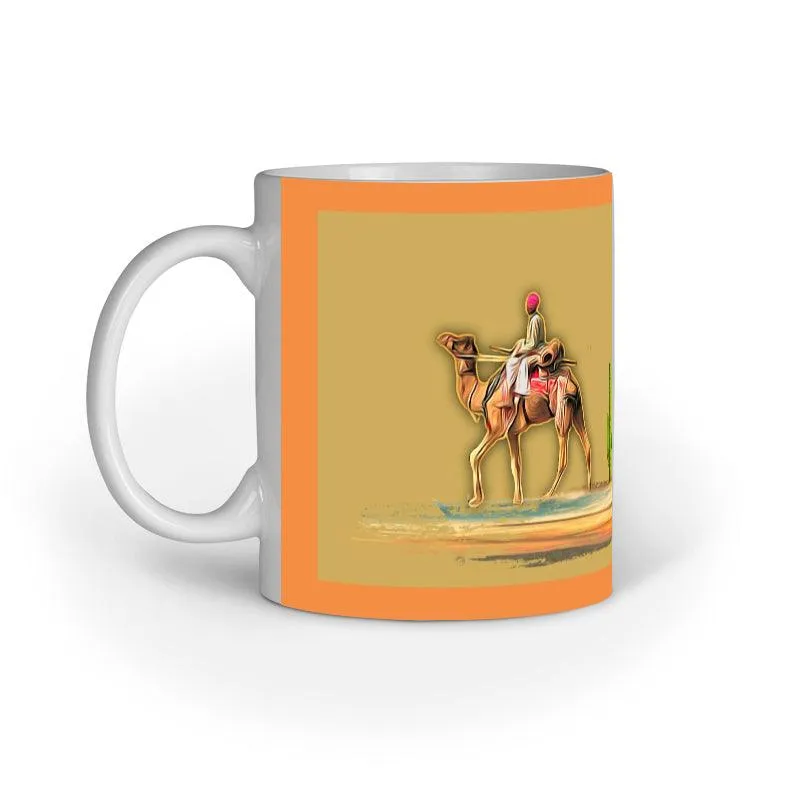 Designer Coffee Mug with Desert Camel Art Print C07