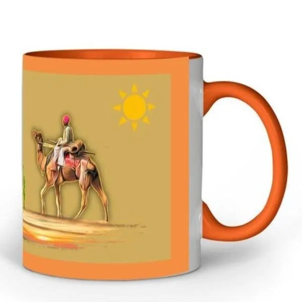 Designer Coffee Mug with Desert Camel Art Print C07