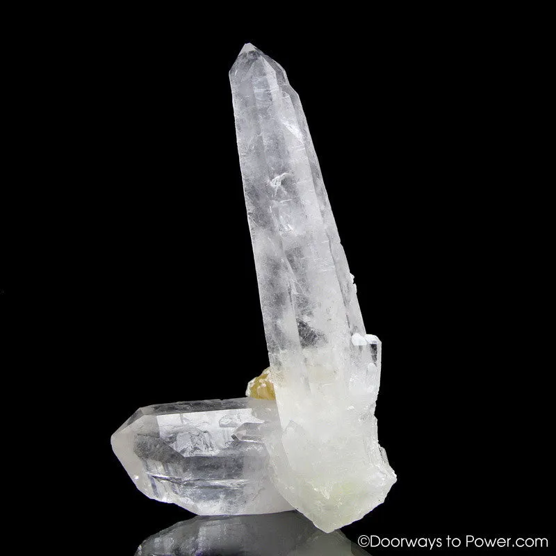 Diamantina Laser Quartz Twin Crystal Cluster 'Old Soul' w/ Record Keeper Master Starbrary