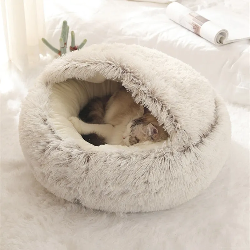 Dog Bed Round Plush Warm Bed House