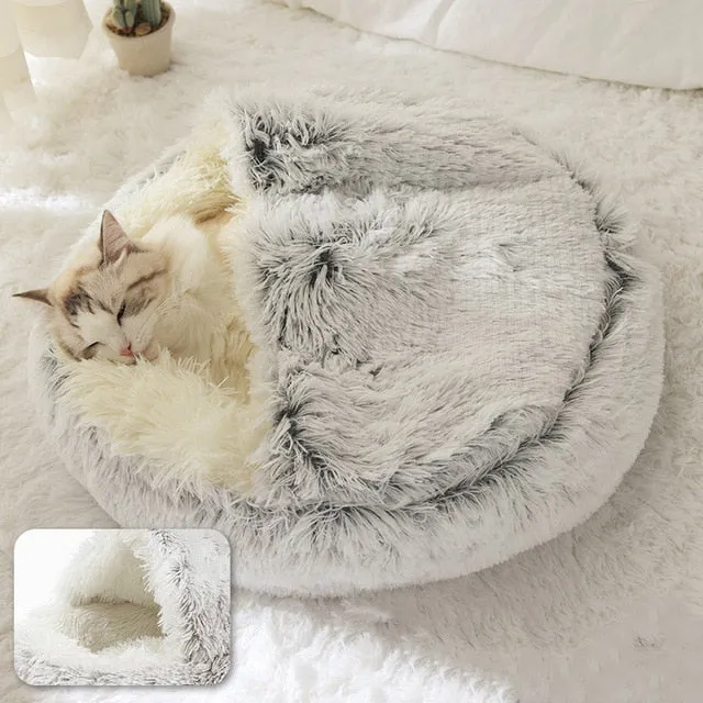 Dog Bed Round Plush Warm Bed House