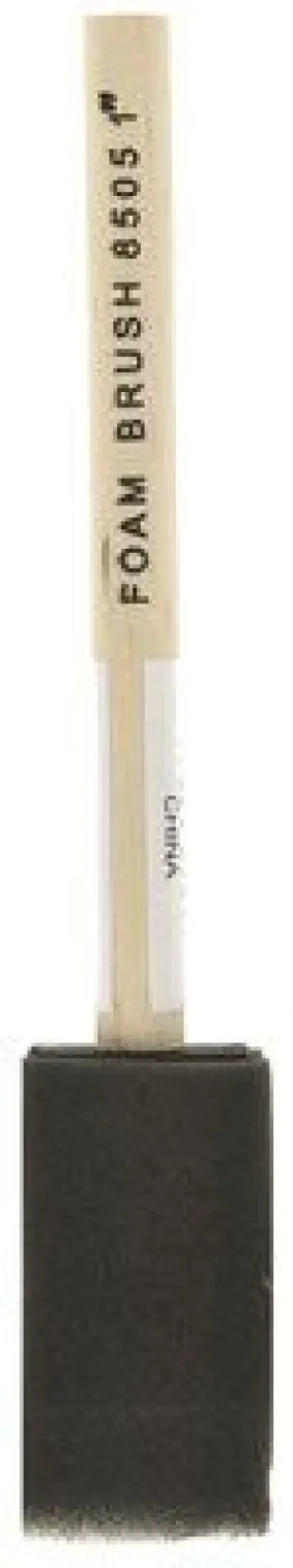 Economy Foam Brush High Density With Wood Handle 1 Inch