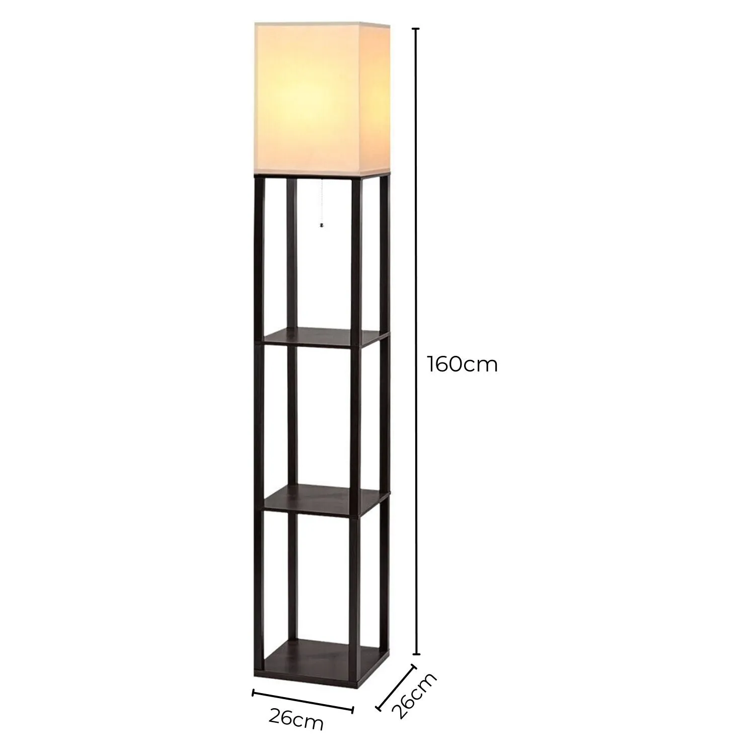 EKKIO Frameless Floor Vintage Lamp Shelf 160CM (Black)