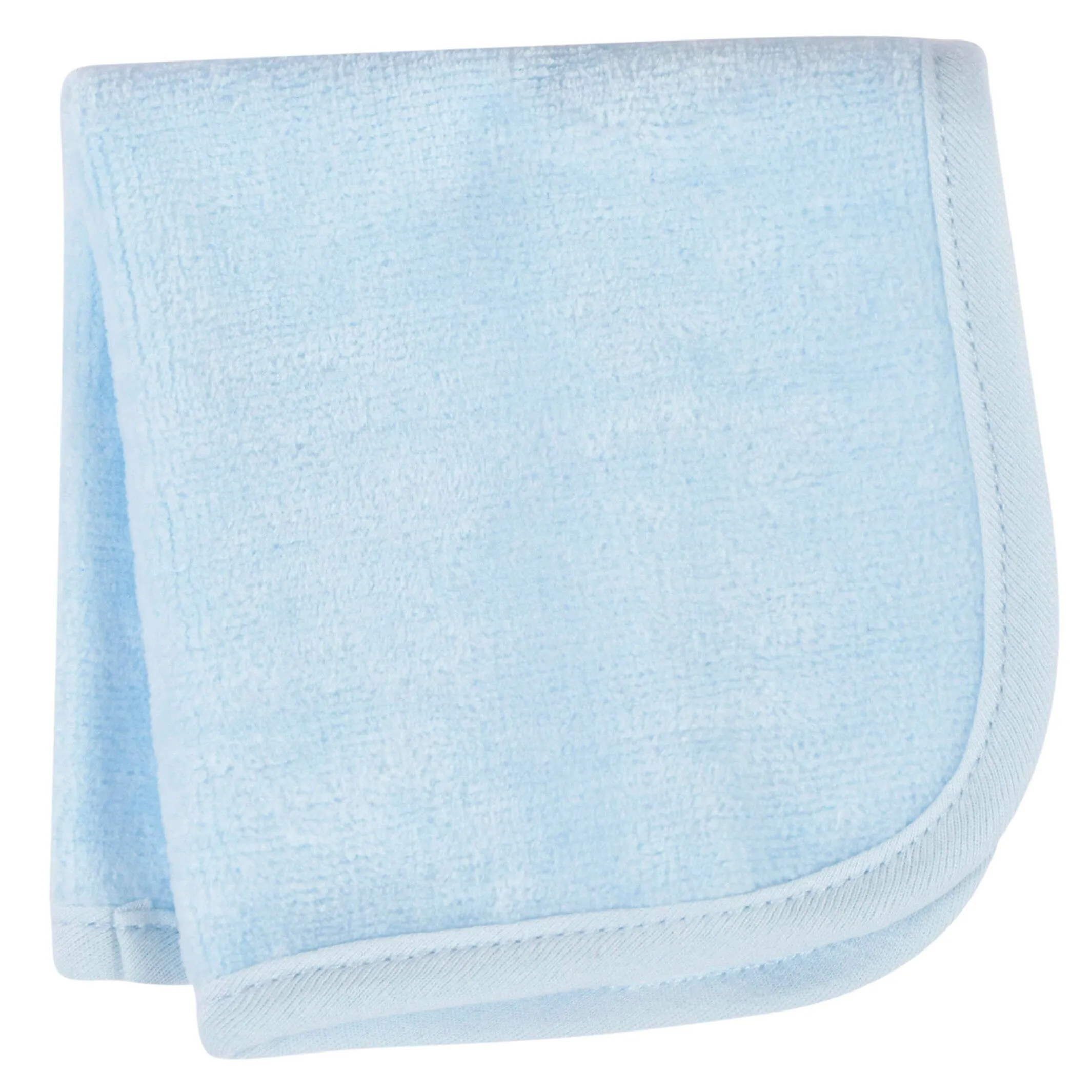 Embroidered 4-Piece Boys Striped Blue Hooded Towel & Washcloths Set