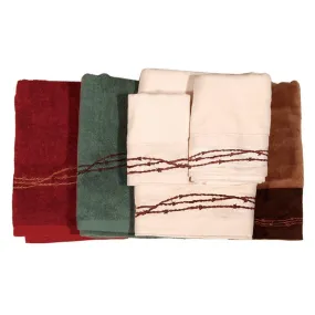 Embroidered Barbwire 3PC Towel Set