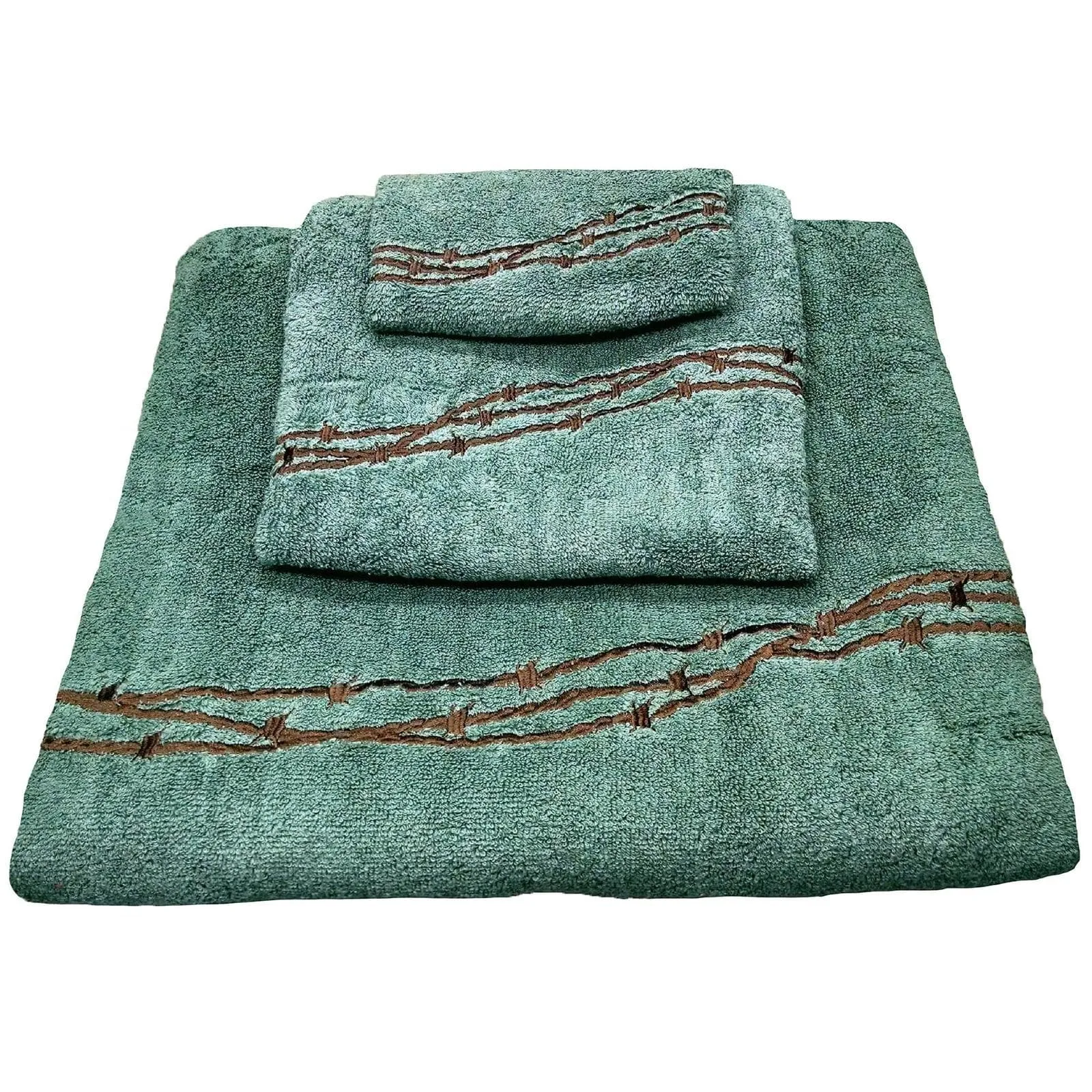 Embroidered Barbwire 3PC Towel Set