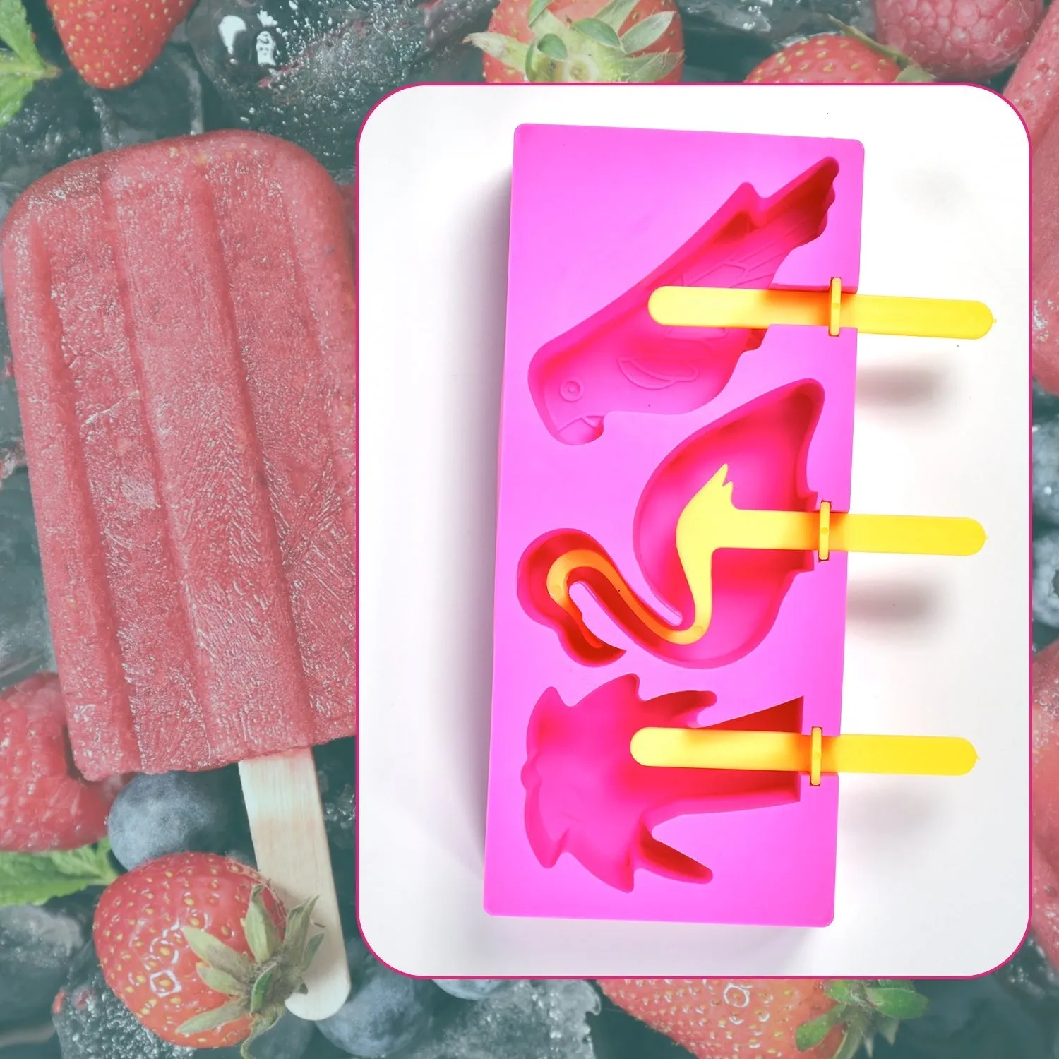 Fancy Ice Candy Mould Maker Food Grade Homemade Reusable Ice Popsicle Makers Frozen Ice Cream Mould Sticks Kulfi Candy Ice Mold for Children & Adults