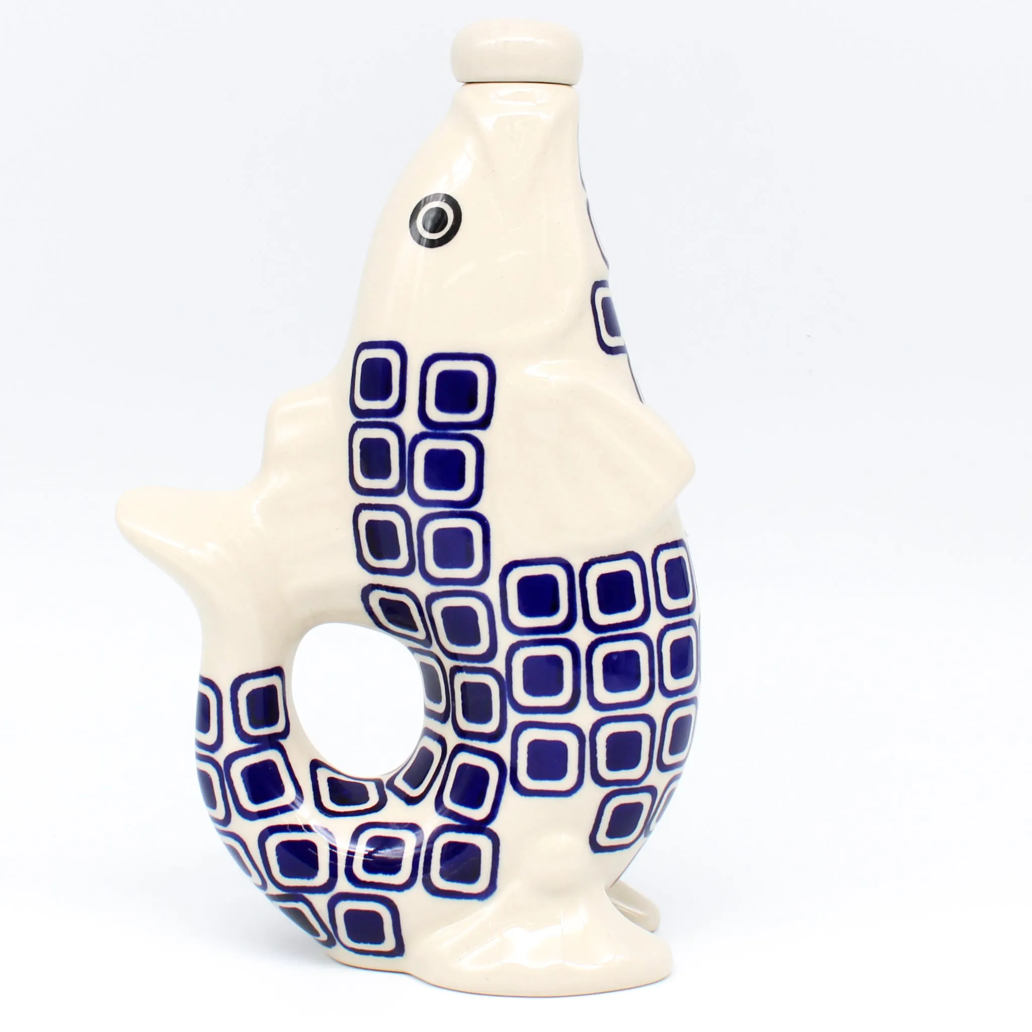 Fish Carafe in Blue Squares