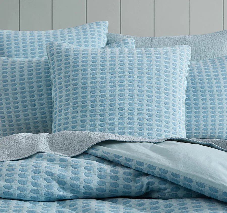 Frankie European Pillowcase Turquoise