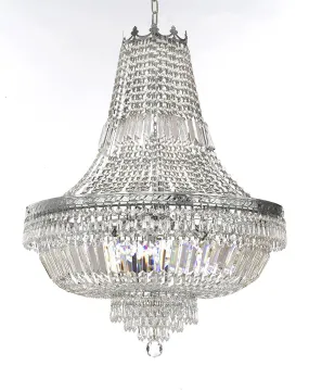 French Empire Crystal Chandelier Lighting -Great for the Dining Room, Foyer, Entry Way, Living Room H24" X W24" - F93-B8/C3/CS/870/9