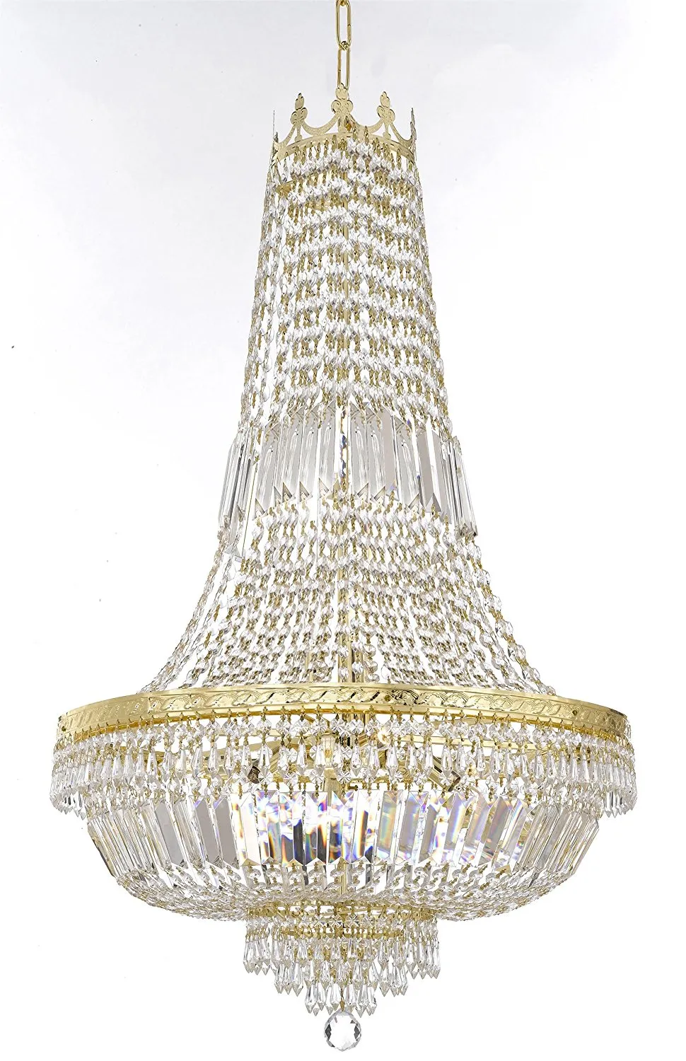 French Empire Crystal Chandelier Lighting - Great for the Dining Room, Foyer, Entry Way, Living Room H50" X W30" - F93-B8/CG/870/14LARGE