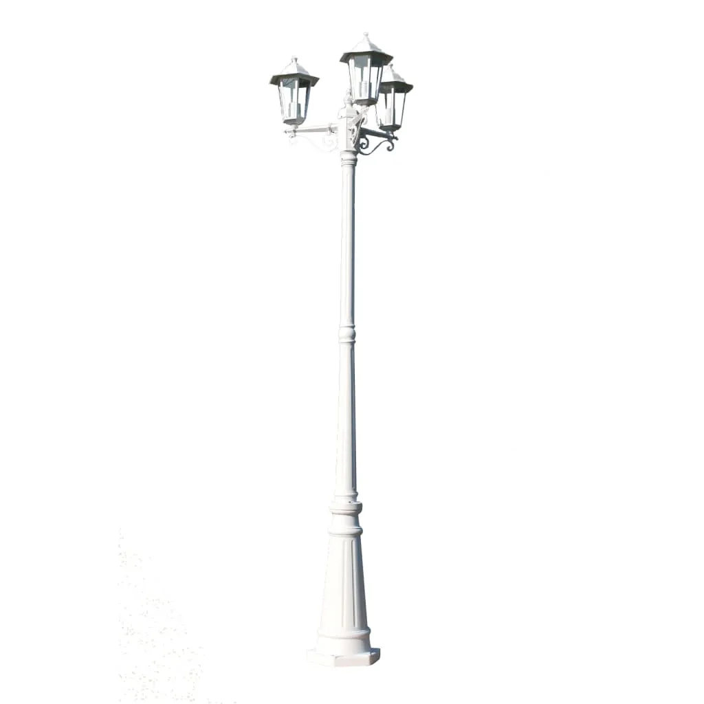 Garden Lamp Post White 215 cm