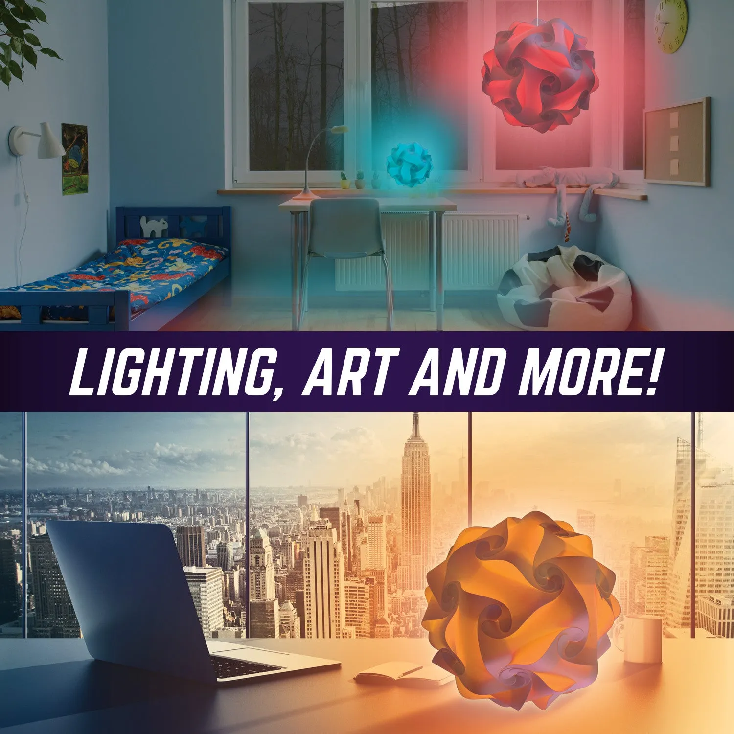 Geosphere™ 9" LED 30pc. Puzzle Lamp Kit & Wireless Remote, Rainbow