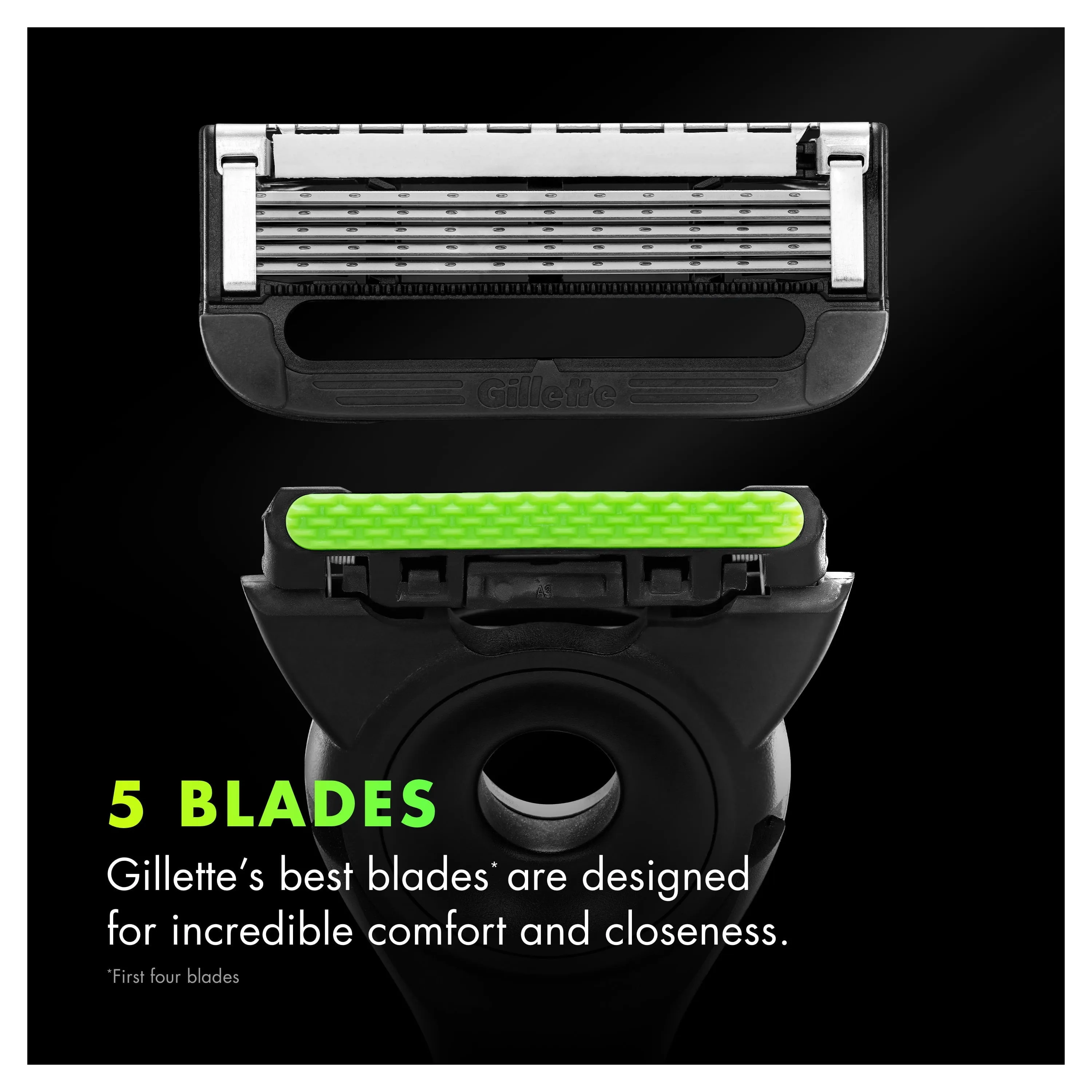 GilletteLabs with Exfoliating Bar by Gillette Razor for Men - 1 Handle, 4 Razor Blade Refills, Includes Premium Magnetic Stand