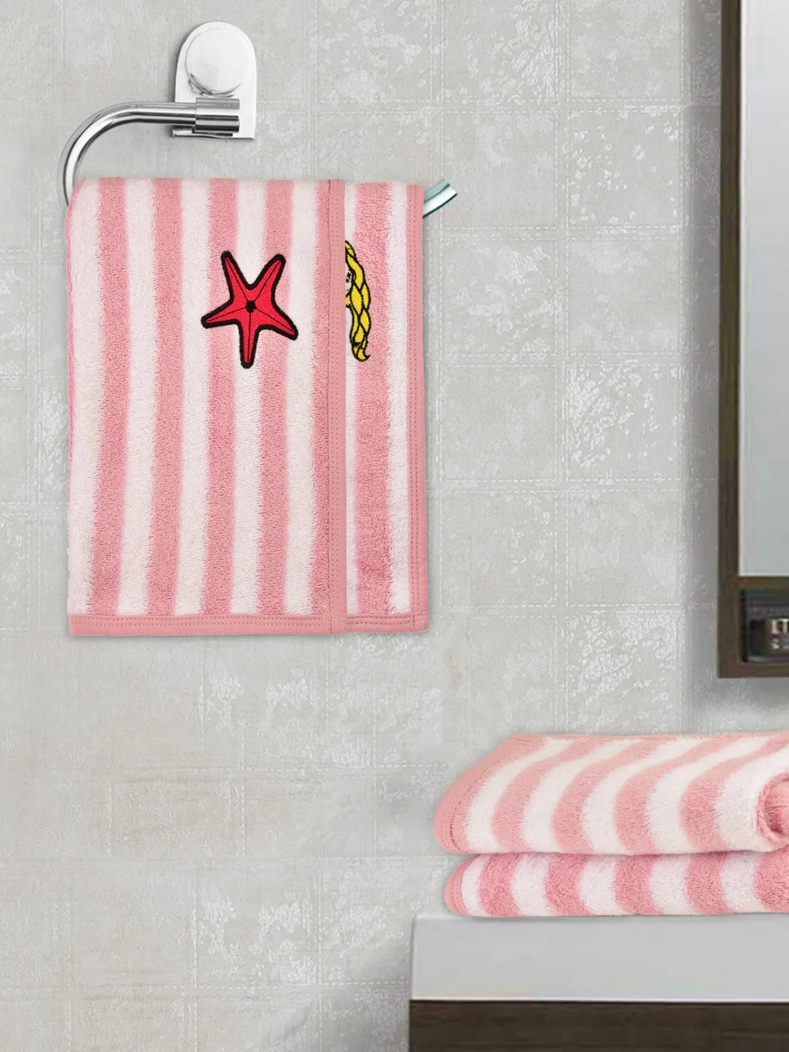 Hand Towel - Pink/White