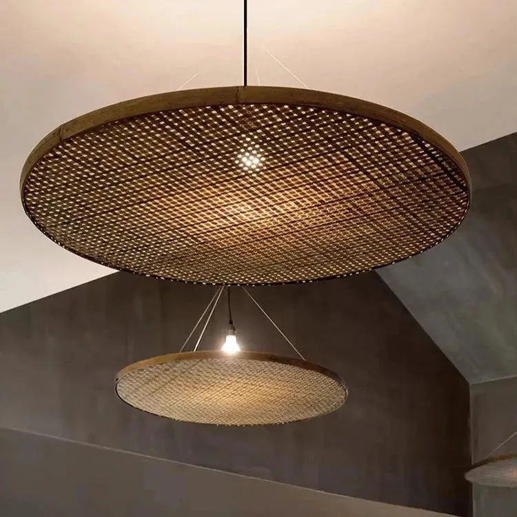 Handmade Bamboo Woven Wabi-Sabi Pendant Light