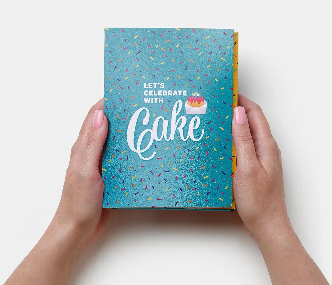 Happy Birthday Cake Card - Teal