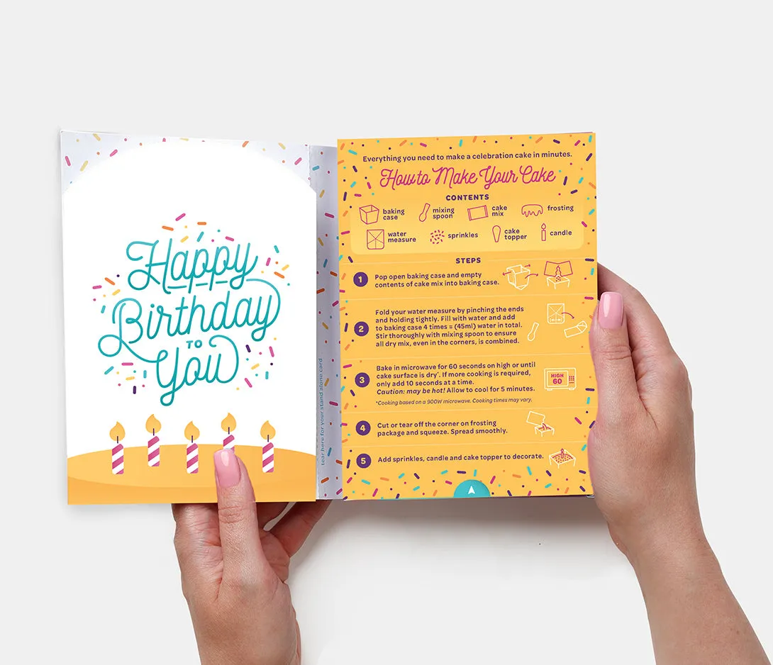 Happy Birthday Cake Card - Teal