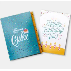 Happy Birthday Cake Card - Teal