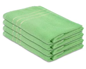 Heart Home Super Soft, Fluffy, Absorbent Cotton Baby, Kids Bath, Face Towel Perfect for Daily Use, 19"x38"- Pack of 4 (Green)