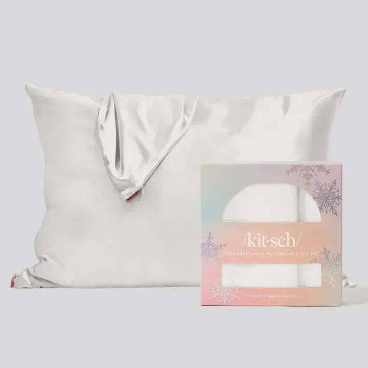 Holiday Satin 2 Pillowcase Set | Ivory | Standard