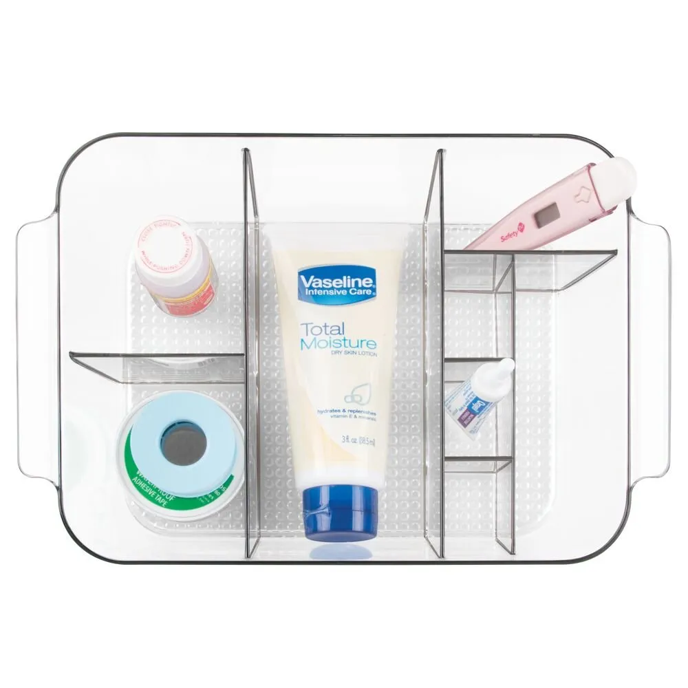 iDesign Clarity Divided Cosmetic Bin in Clear