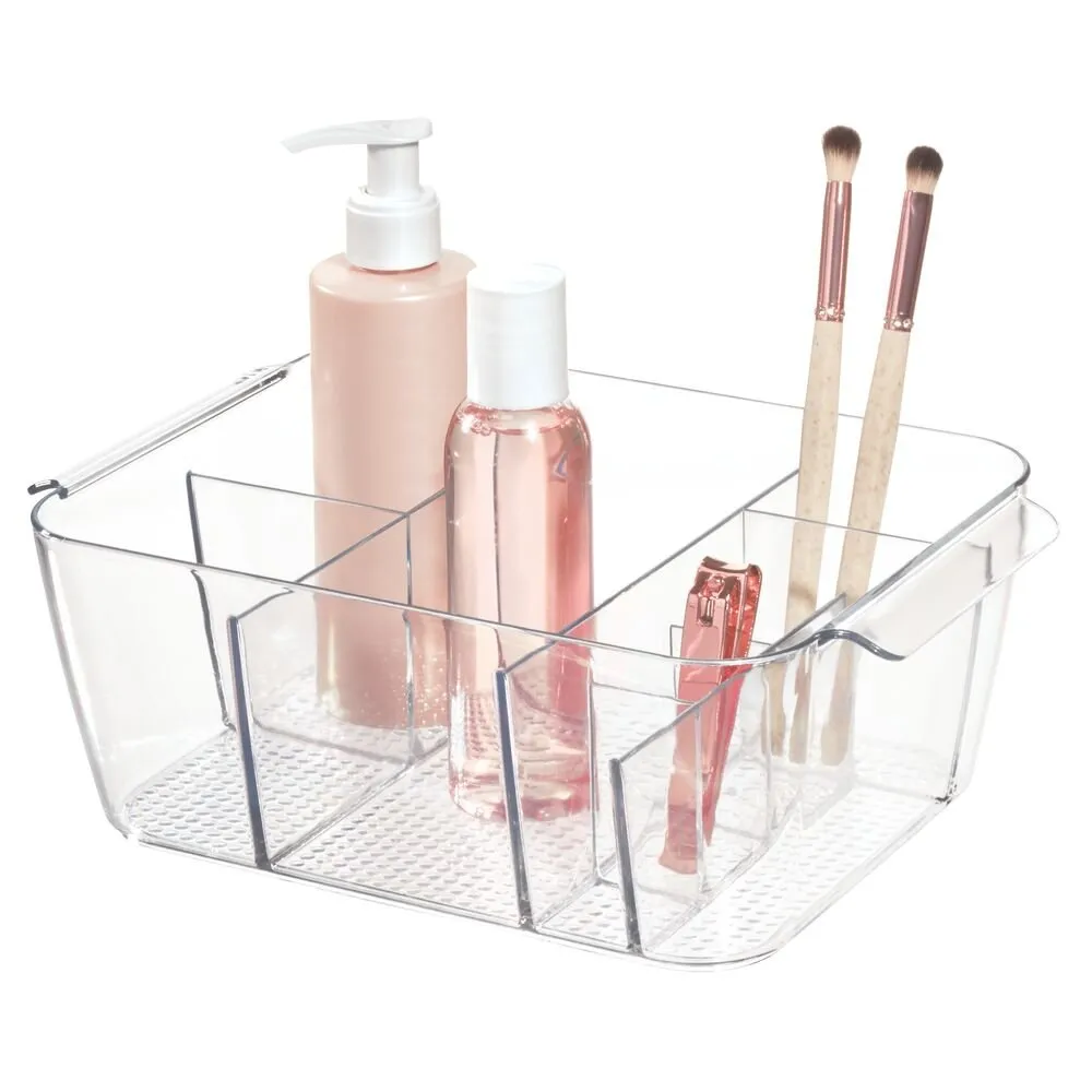 iDesign Clarity Divided Cosmetic Bin in Clear