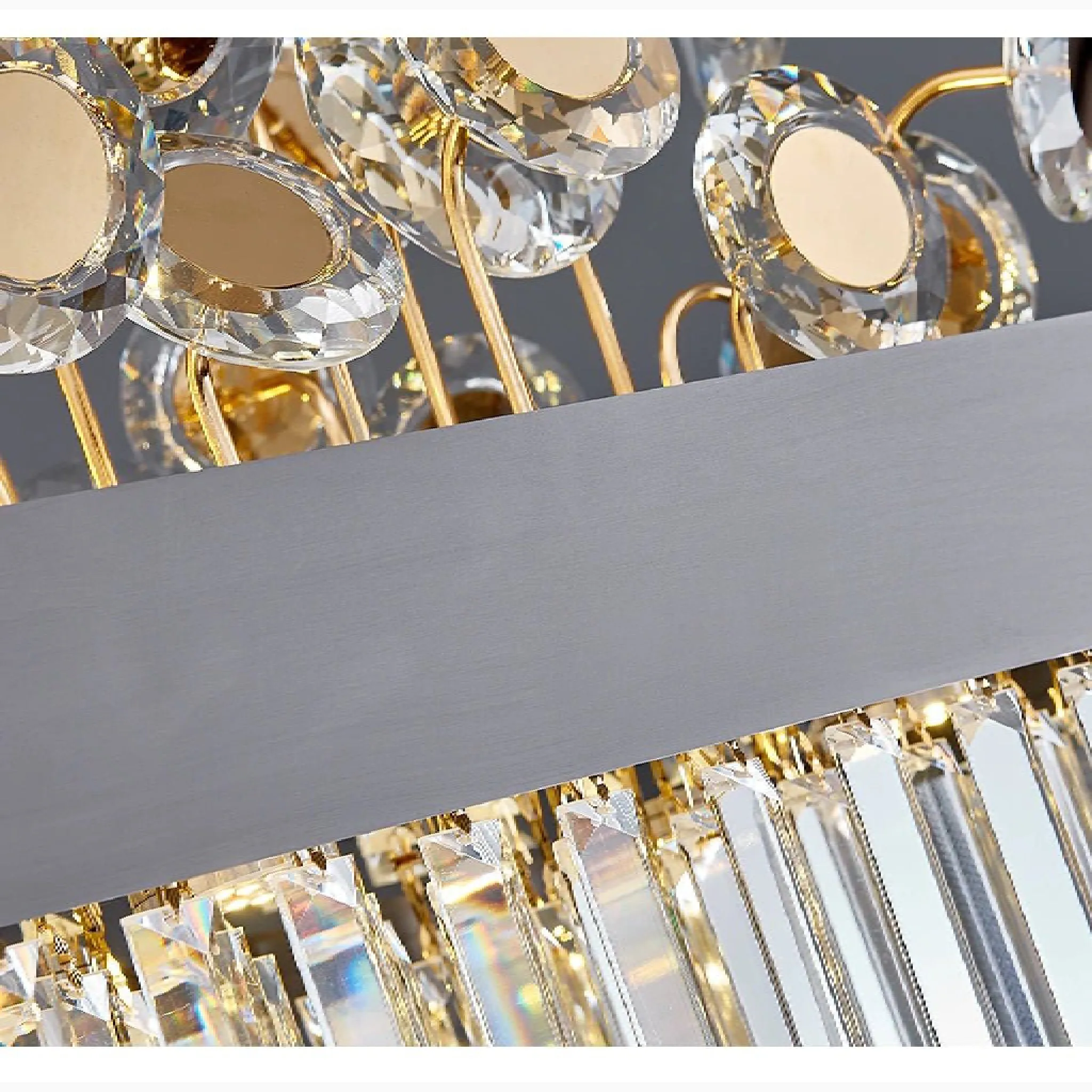 Ilonse | Outstanding Gold/Black Crystal Rectangle Chandelier