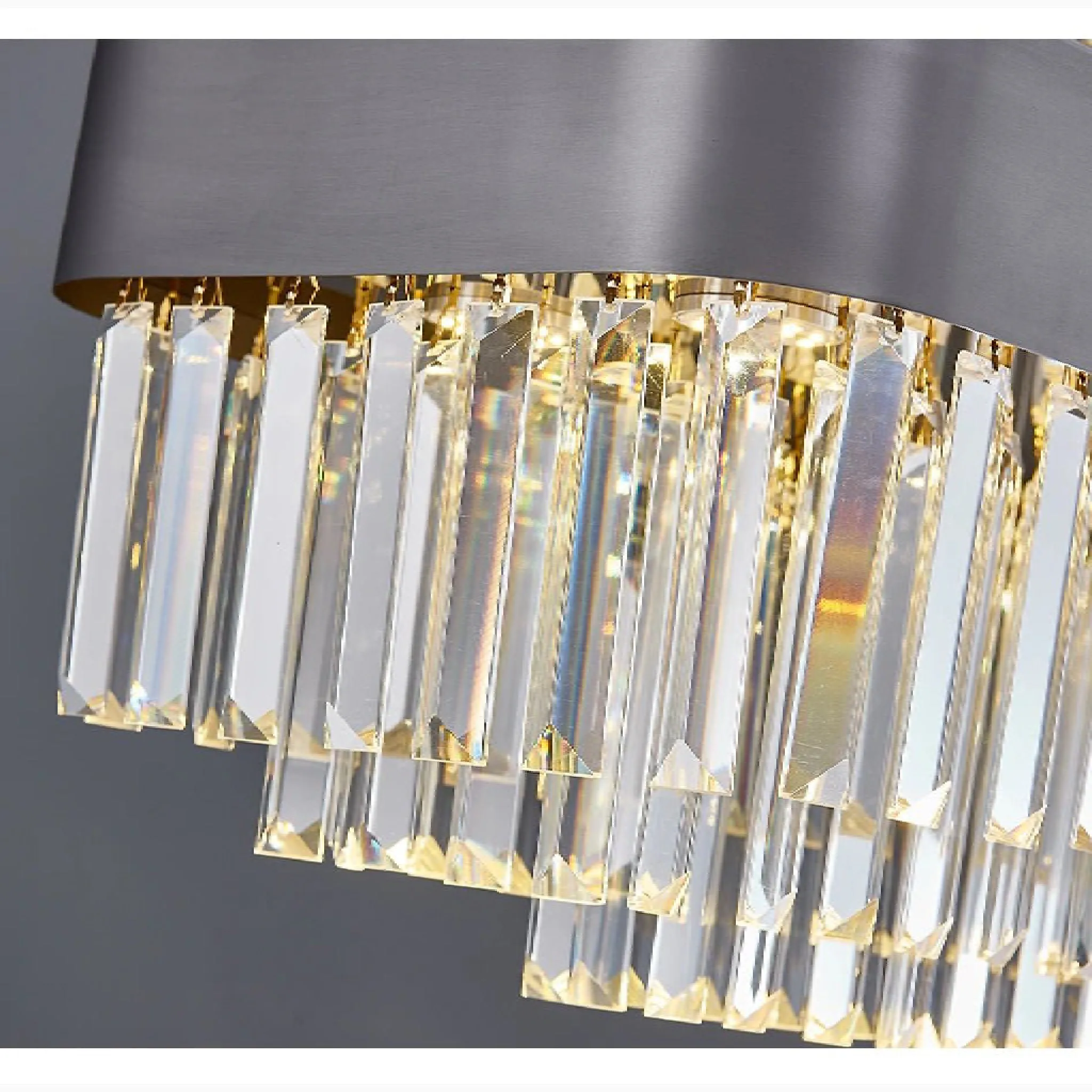 Ilonse | Outstanding Gold/Black Crystal Rectangle Chandelier