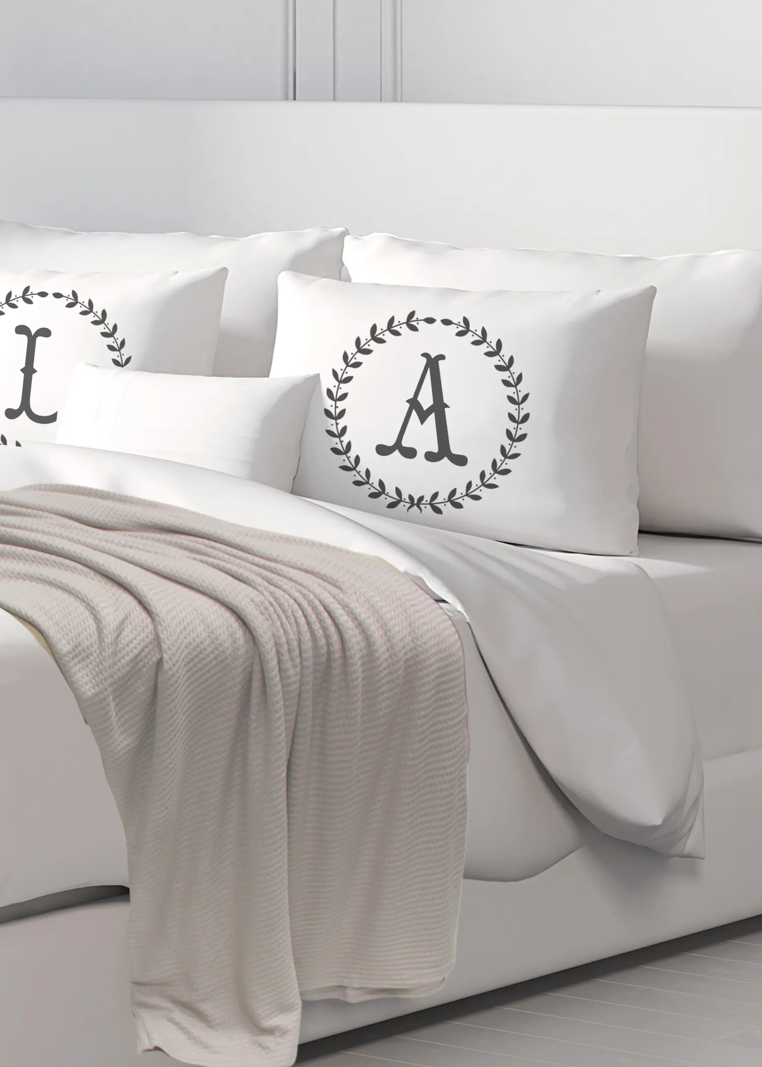 Initial "A" Luxury Bamboo Sateen Pillowcase