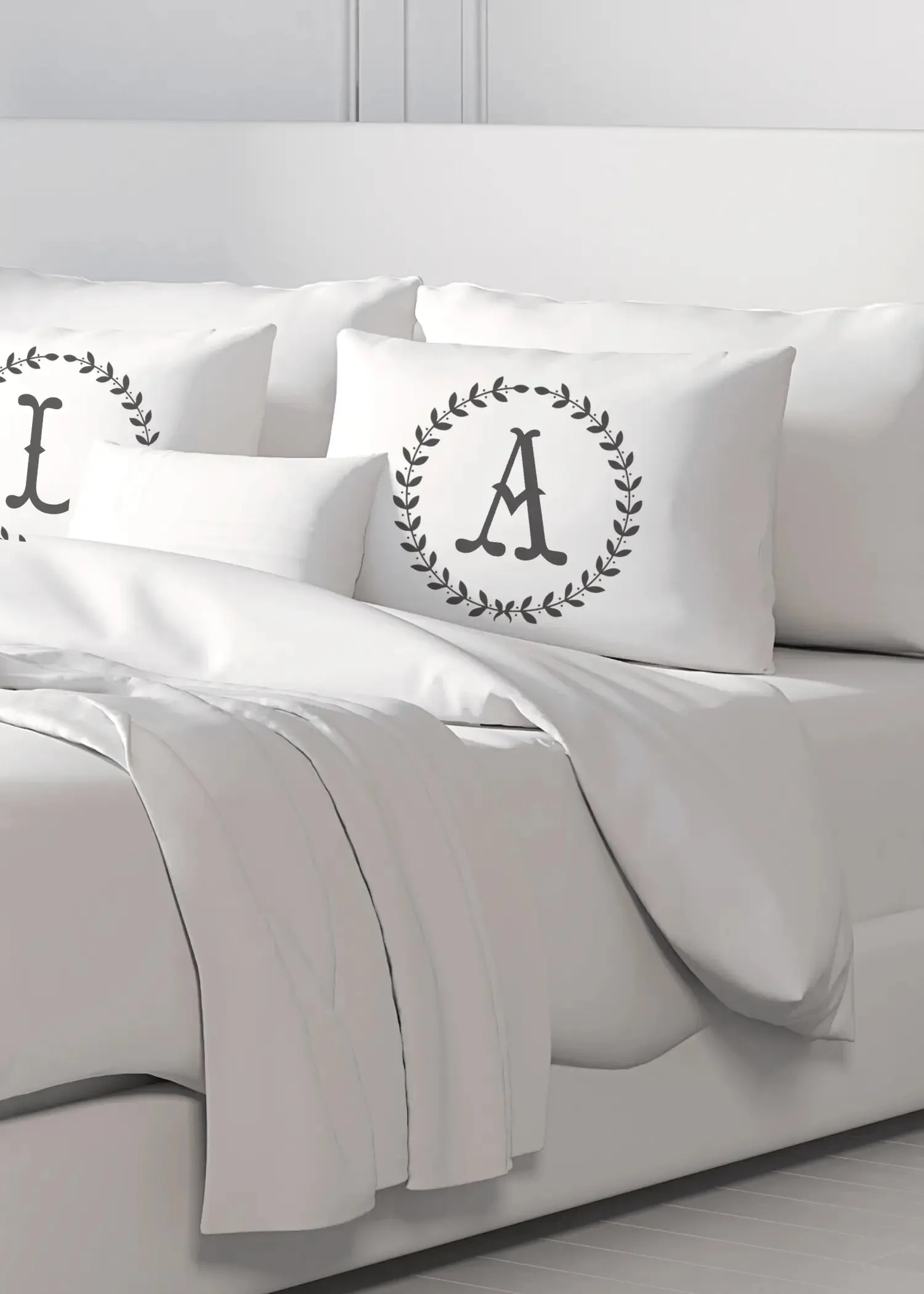 Initial "A" Luxury Bamboo Sateen Pillowcase